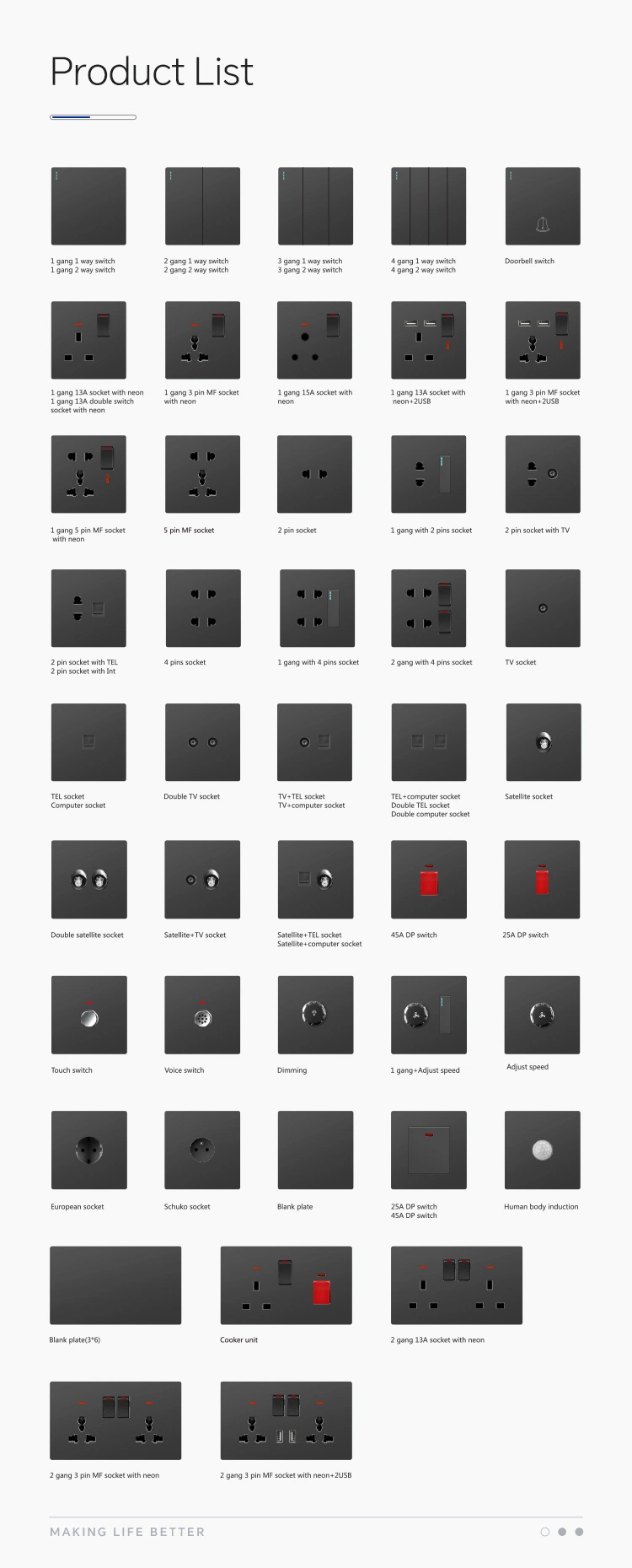 G70 Wall Mounted Dual USB Electrical Switch Socket