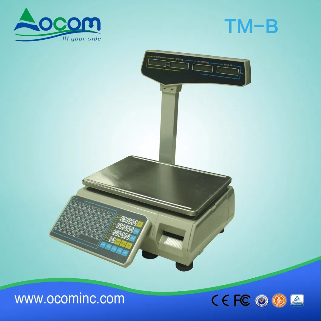 TM-B Cheap 30kg Barcode Label Printing Weighting Scale LAN/RS232 Port