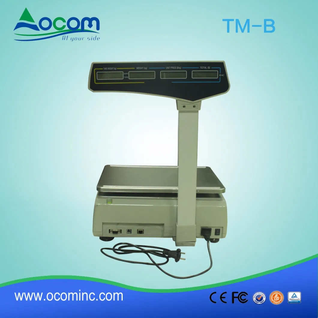 TM-B Cheap 30kg Barcode Label Printing Weighting Scale LAN/RS232 Port