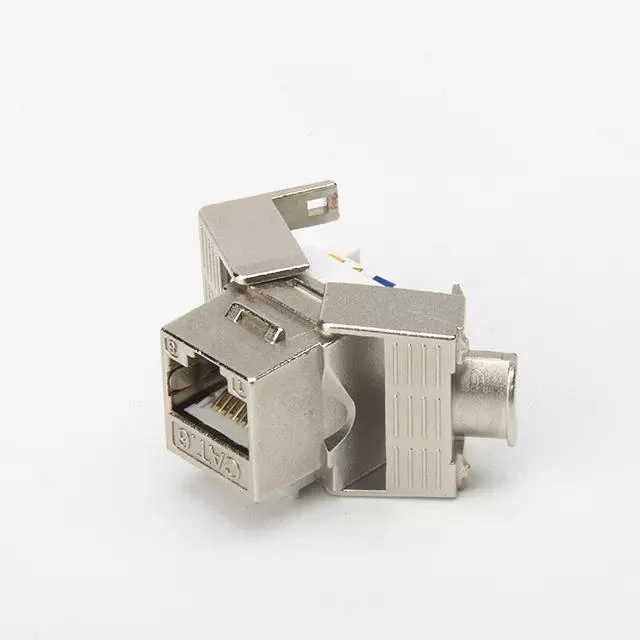 Cat5e/CAT6/CAT6A Networking RJ45 Shielded 180 Degree Toolless Keystone Jack FTP Modular Connectorjack