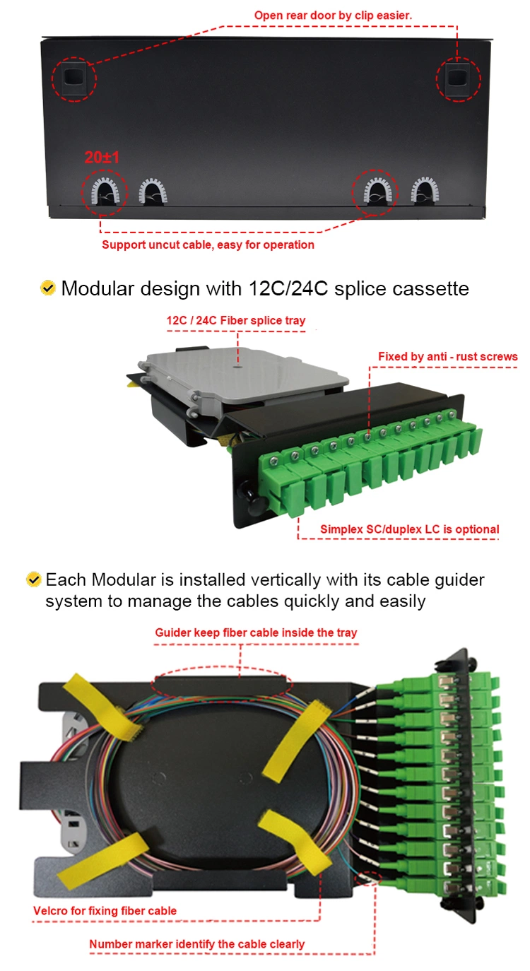 4u Fiber Optic Patch Panel Fiber Optic Patch Panel Line 12 Port Fiber Patch Panel Commscope for ODF