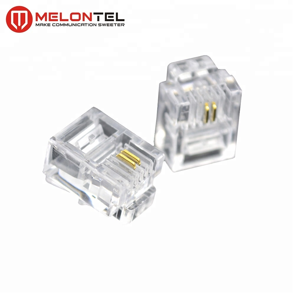 6p2c Cat. 3 Gold Plated Telephone Plug Rj11 Connector