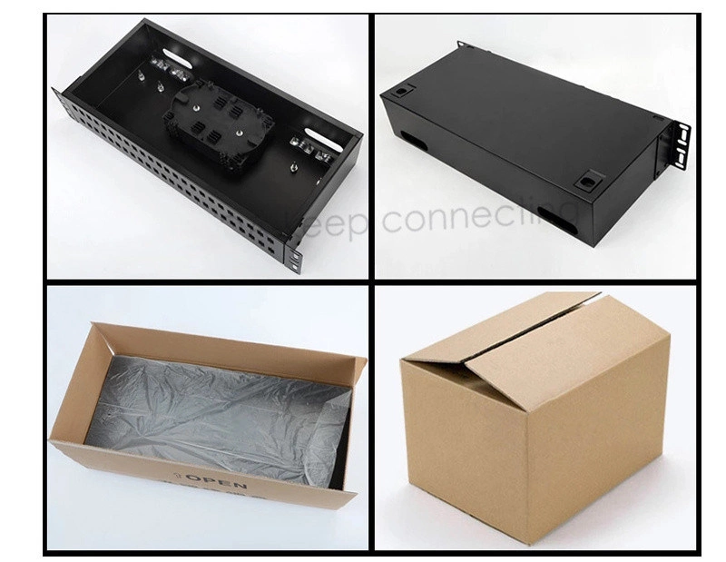 12/24 Port 1u Sc/LC/FC/St MPO Connector Jack Splitter Steel Fiber Optic Distribution Frame Termination Box/ODF/Patch Panel