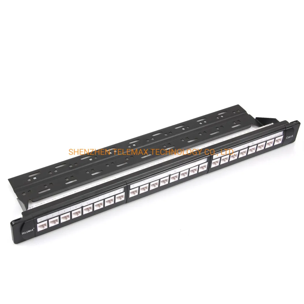 Cat 6 24 Port Fully UTP Loaded Patch Panel Including Cable Manager with Keystone Jacks Pre-Installed