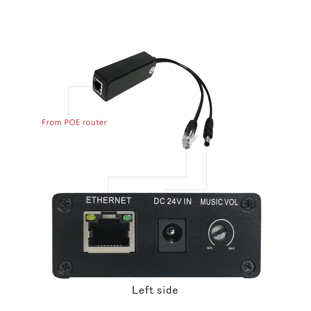 2*15W Poe IP Network Audio Wall-Mounted Terminal Amplifier with a Standard RJ45 Network Interface