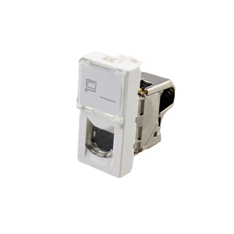 Best Quality Promotional RJ45 FTP Shielded Angle 180 degree Toolless Cat6A Keystone Jack