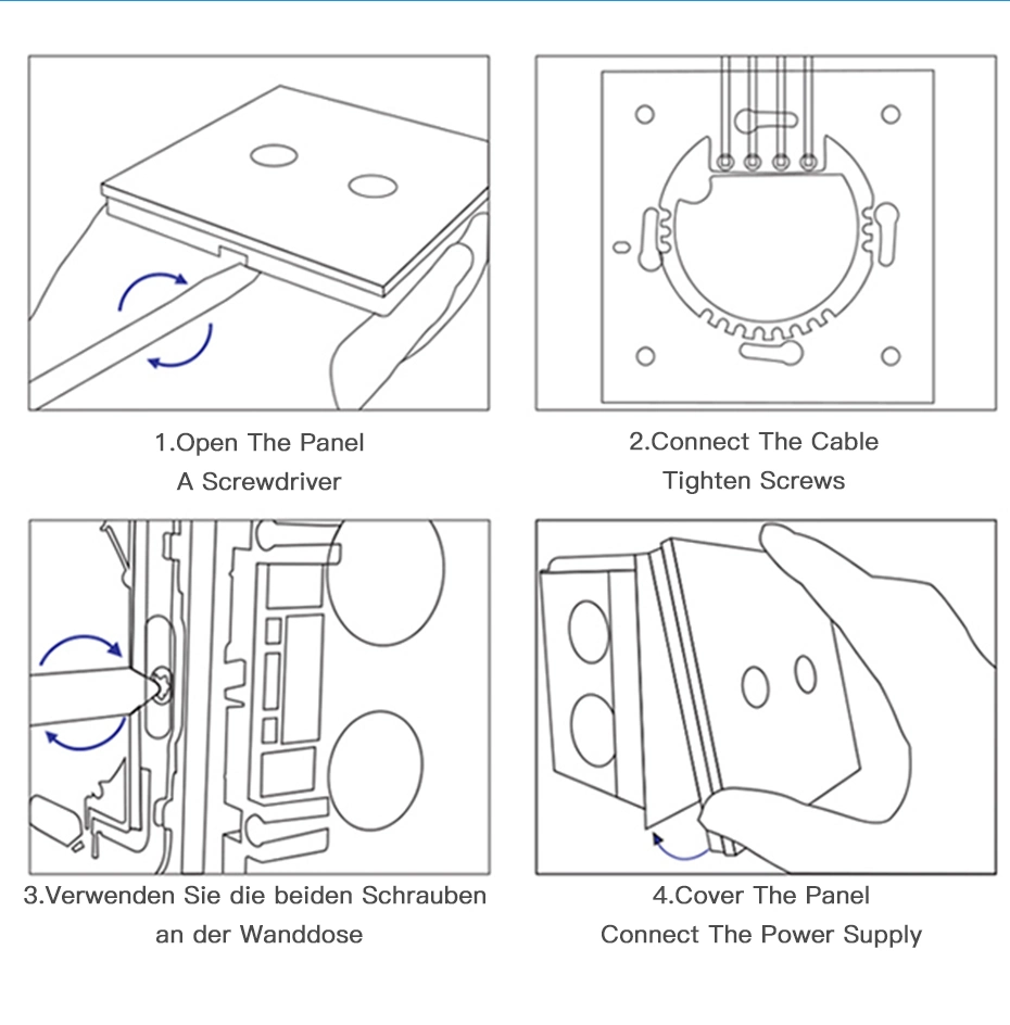 Mvava Glass German EU Standard Electrical Zigbee Tuya Alexa Outlet Plug Jack Power WiFi Wall Smart Socket RJ45