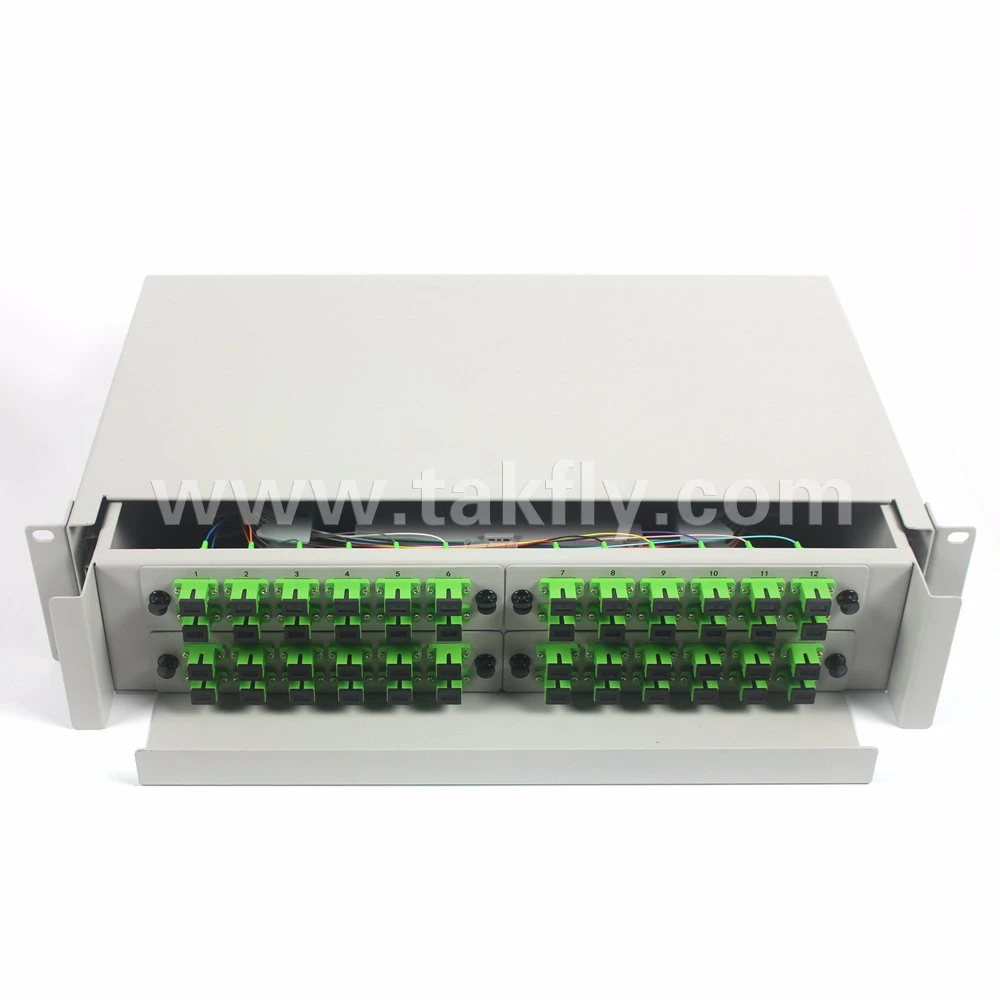 Metal 19 Inch 48 Core Sc APC Fiber Patch Panel