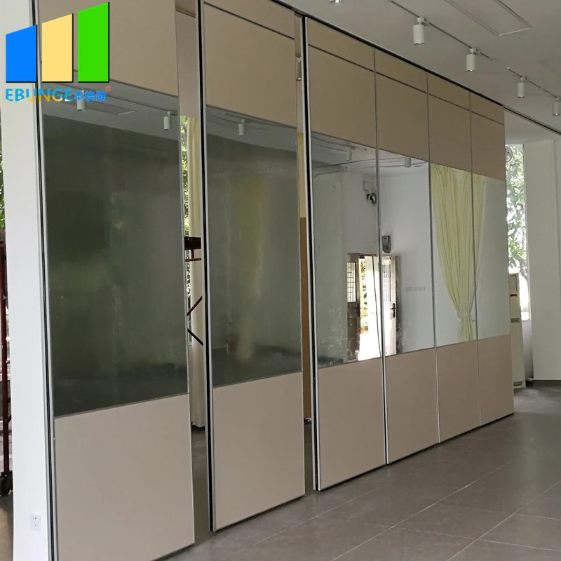 Movable Mirror Glass Wall Panel Folding Mirrored Room Divider Screen