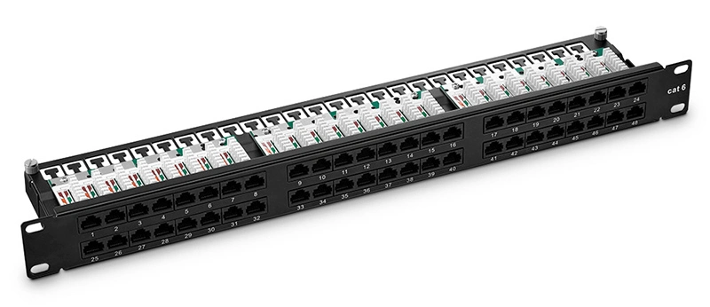 Customized High Quality Flat UTP CAT6 24 Port Patch Panel