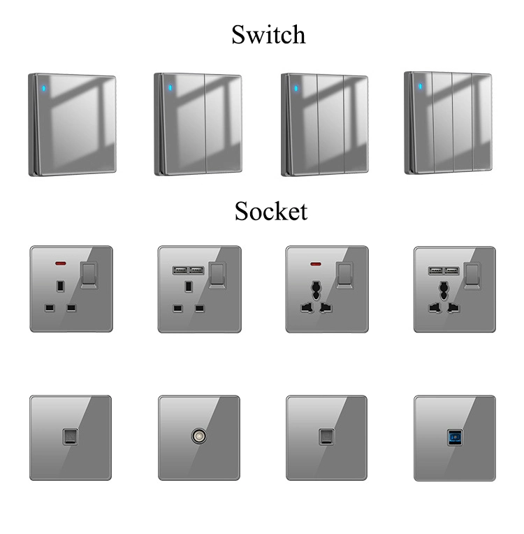 Double Connection 118 British 13A Socket USB Electrical Panel Light Switch 20A Cold Air Hot Water Household