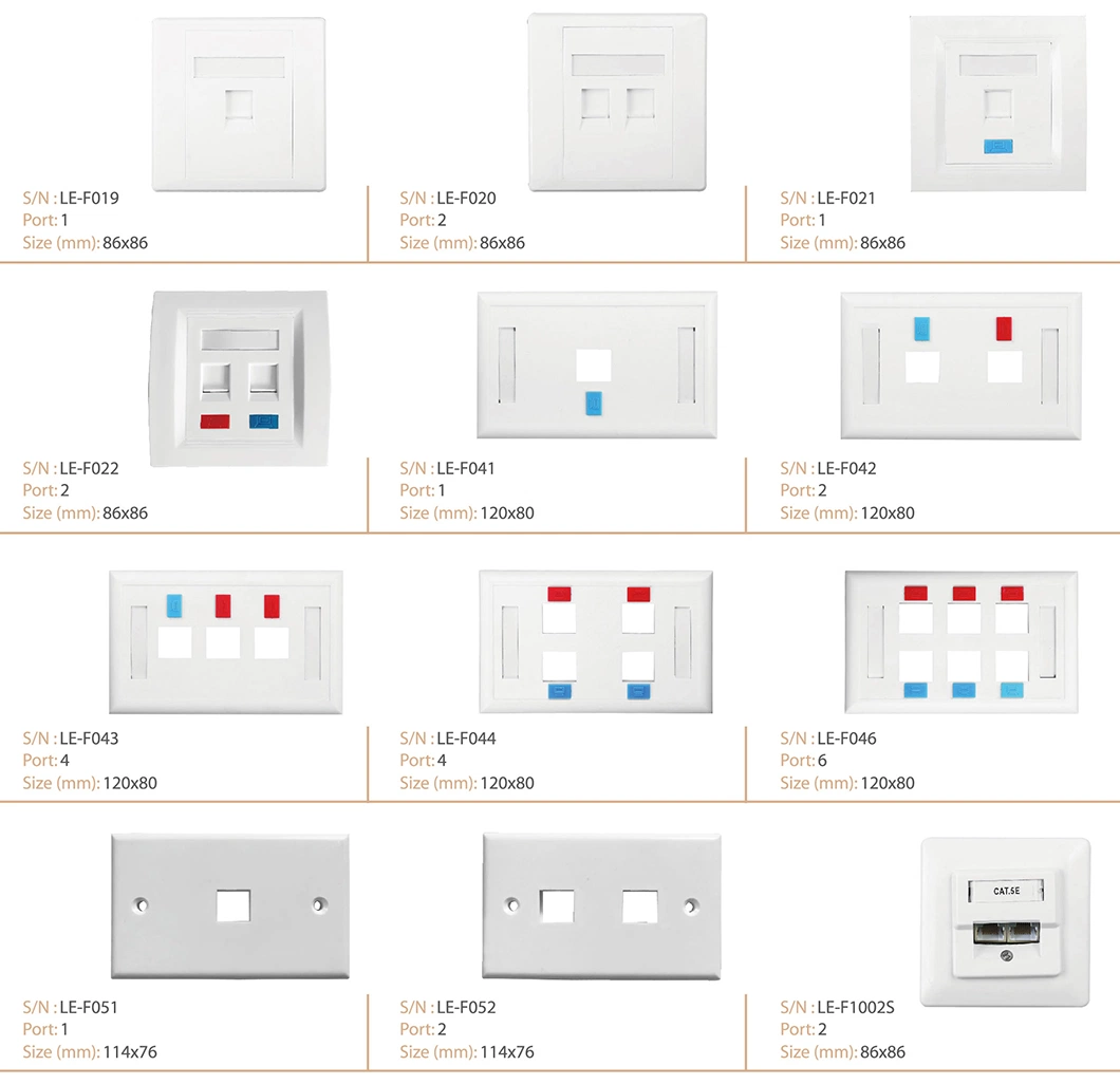 1 Port Wall Mount Keystone Jack Modular Socket Panel White RJ45 Faceplate