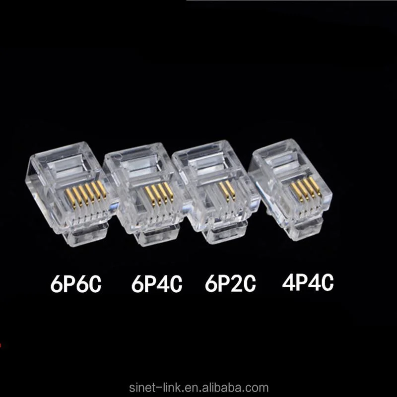 Rj11 Rj12 6p4c 6p6c 3 Ports Telephone Line Splitter Connectors 6p4c Male Modular Plug Rj11 Connector