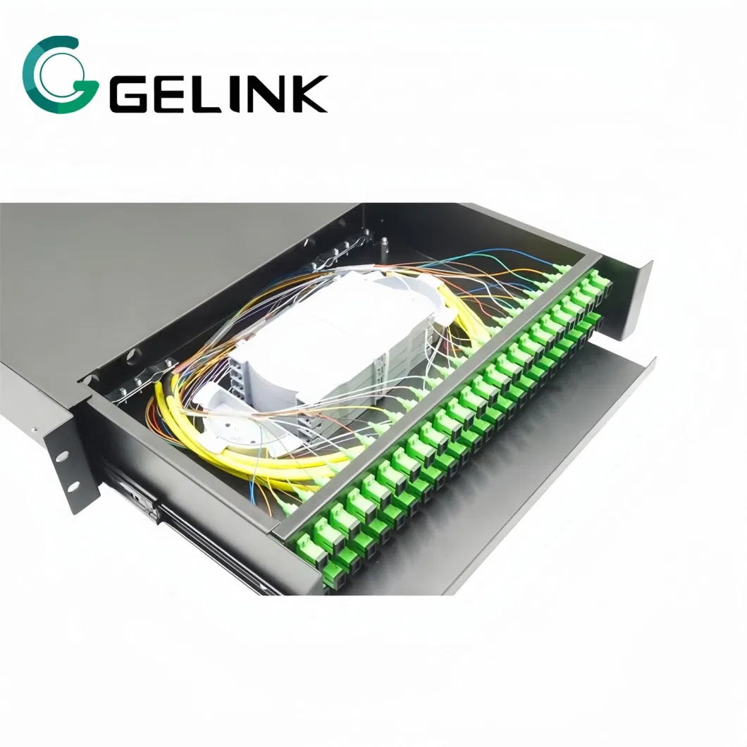 19 Inch Rack Mount Slide Type 2u 48ports Patch Panel Fiber Optic Distribution Frame