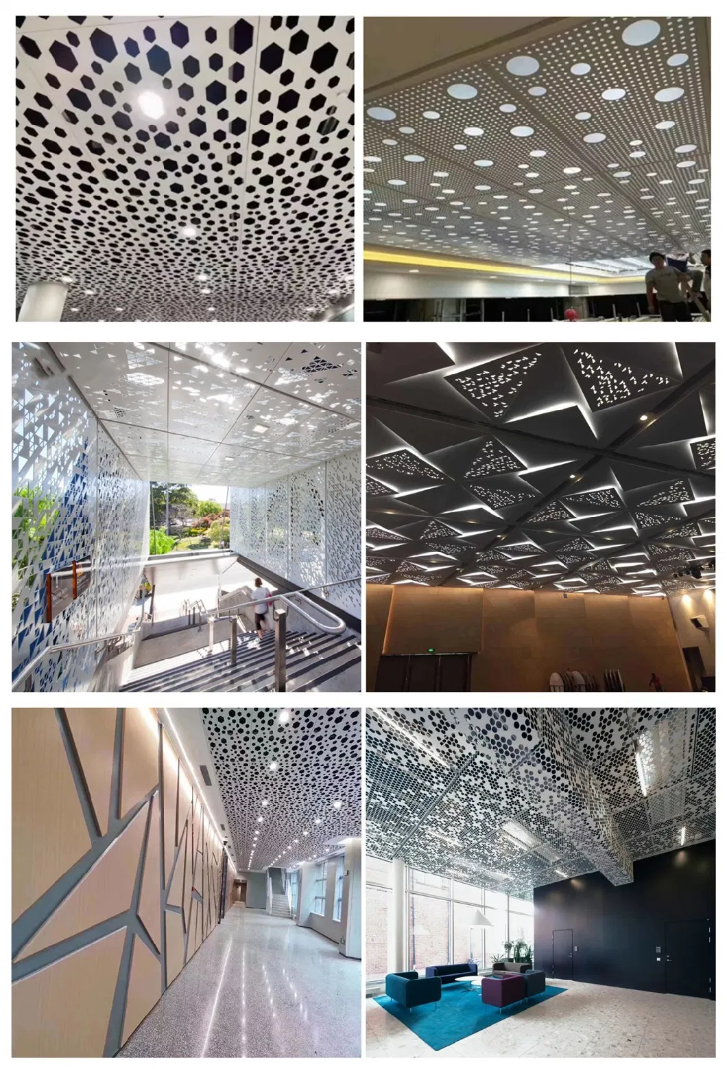 Custom Aluminum Panels Ceiling Design Metal Decorative Material Laser Cut Perforated Ceiling Panels