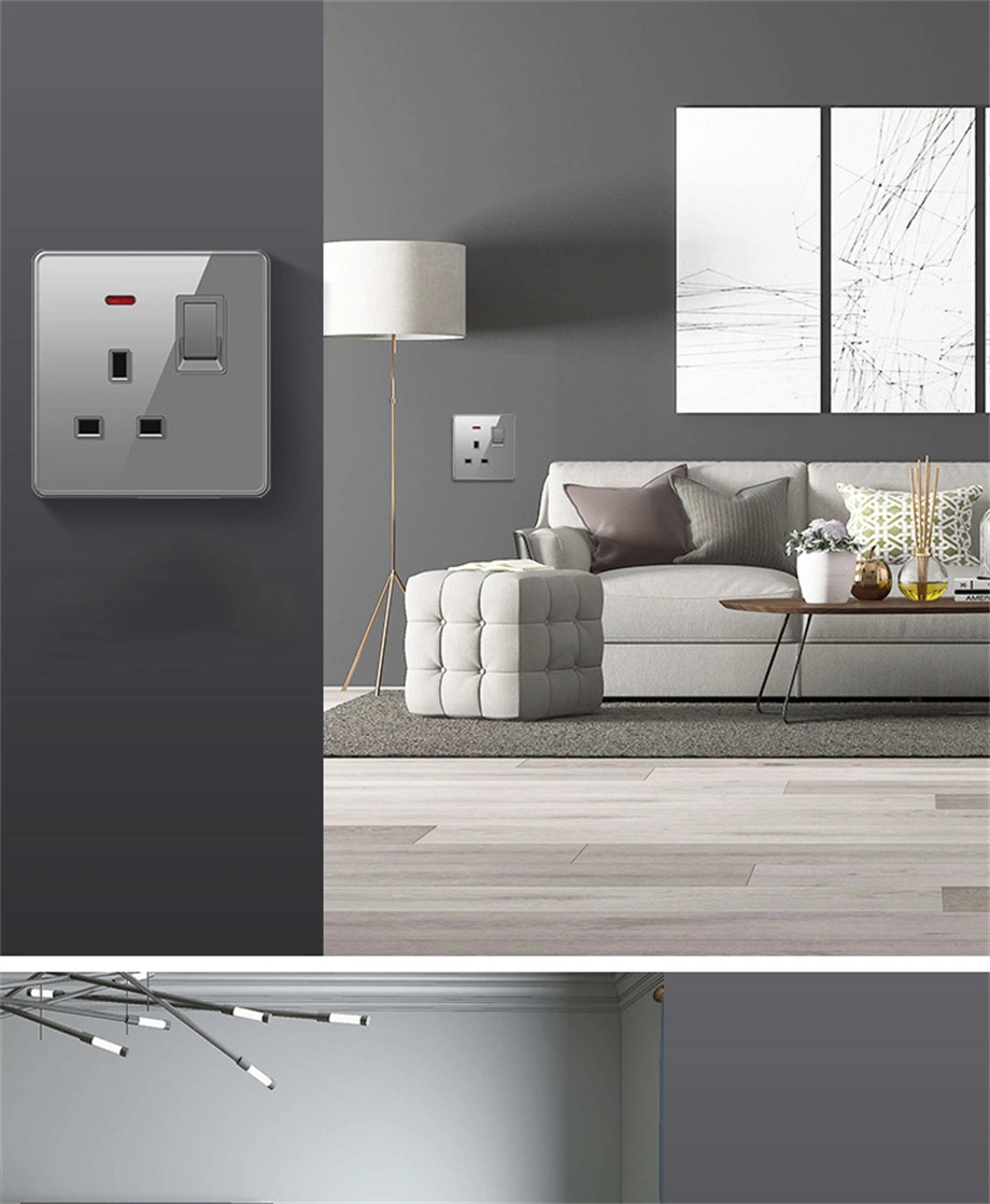 Double Connection 118 British 13A Socket USB Electrical Panel Light Switch 20A Cold Air Hot Water Household