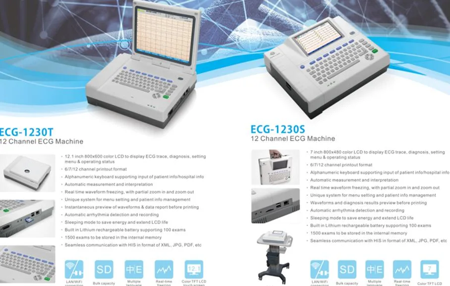 Cheap Three Channels 12 Lead Vet ECG Digital Electrocardiogtaph Device 3-Channel ECG for Animal China Supplier Price