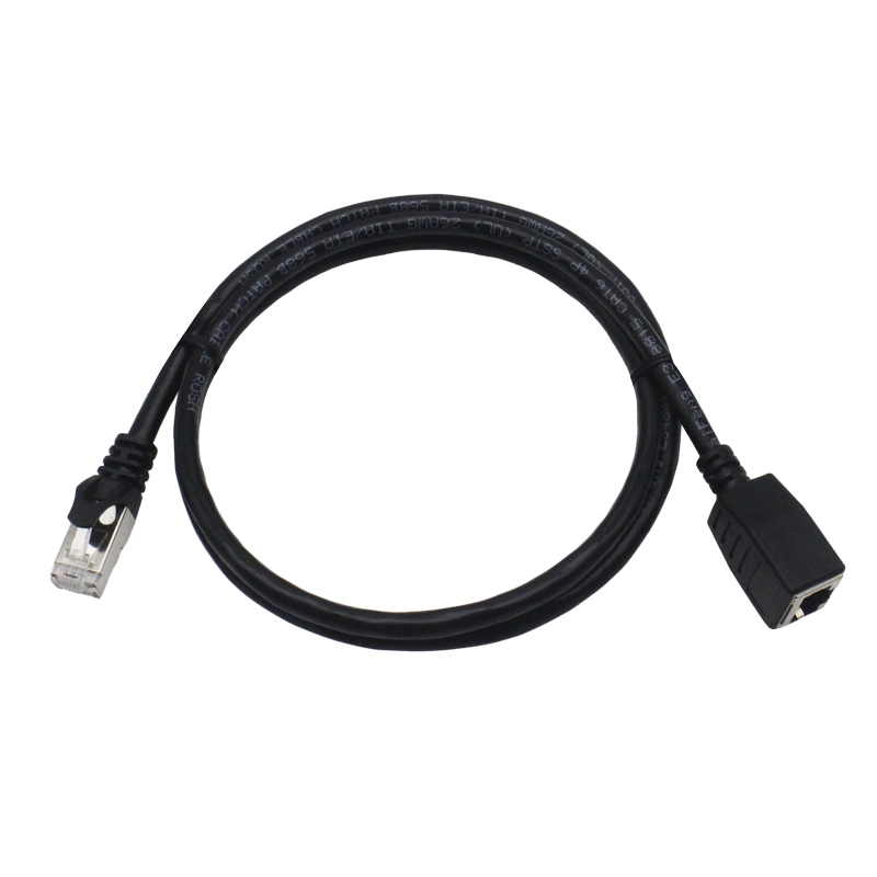 CAT6 SSTP Cable, RJ45 F to Mblack1m