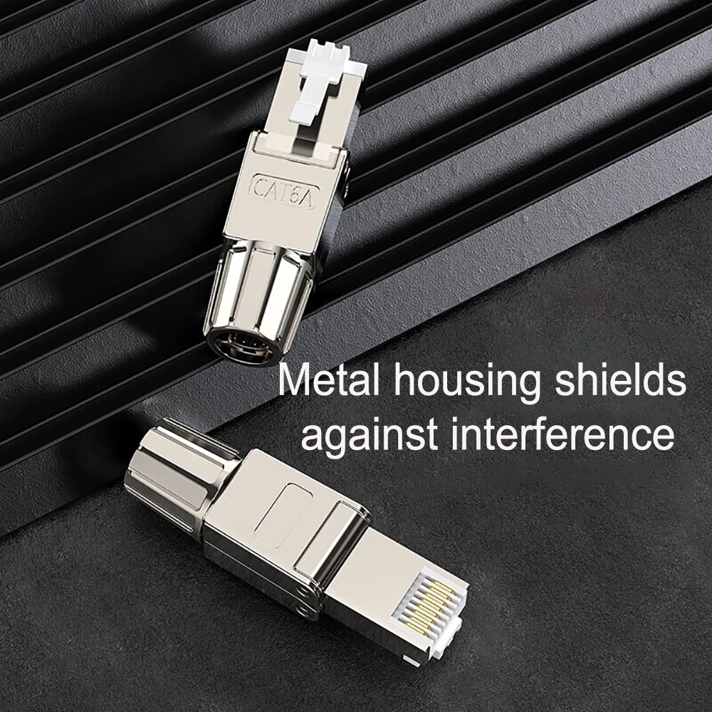 CAT6 Gigabit Shielded Crystal Head Reusable High Quality Metal RJ45 Connector