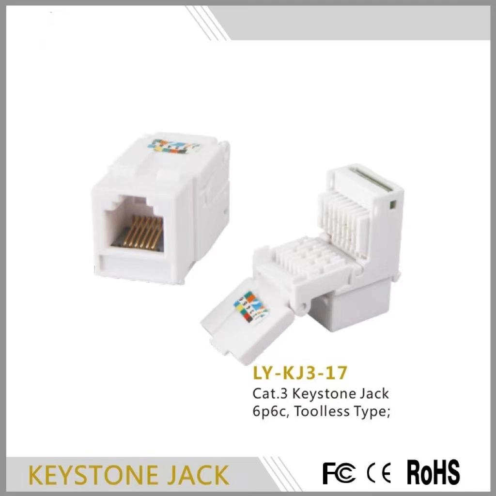 Cat.3 network socket rj45 Toolless female jack connector