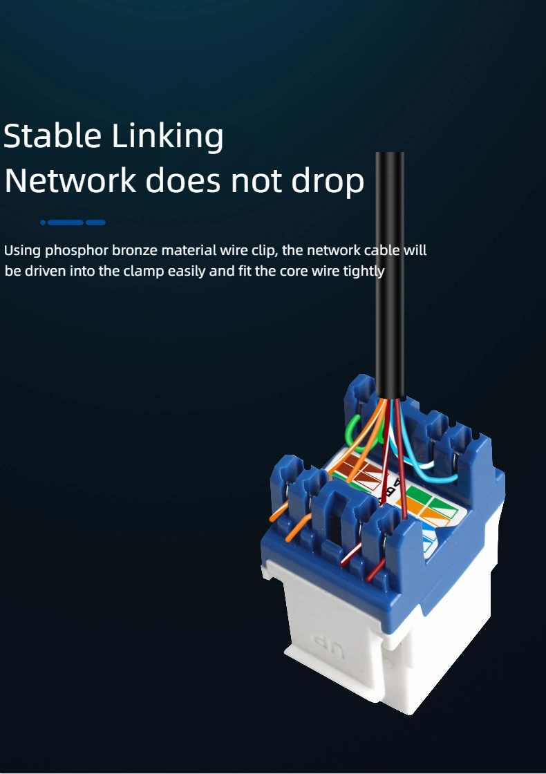Keystone Jack RJ45 Connector Network Cabling Panel-Mounted Cat5e Keystone Jack