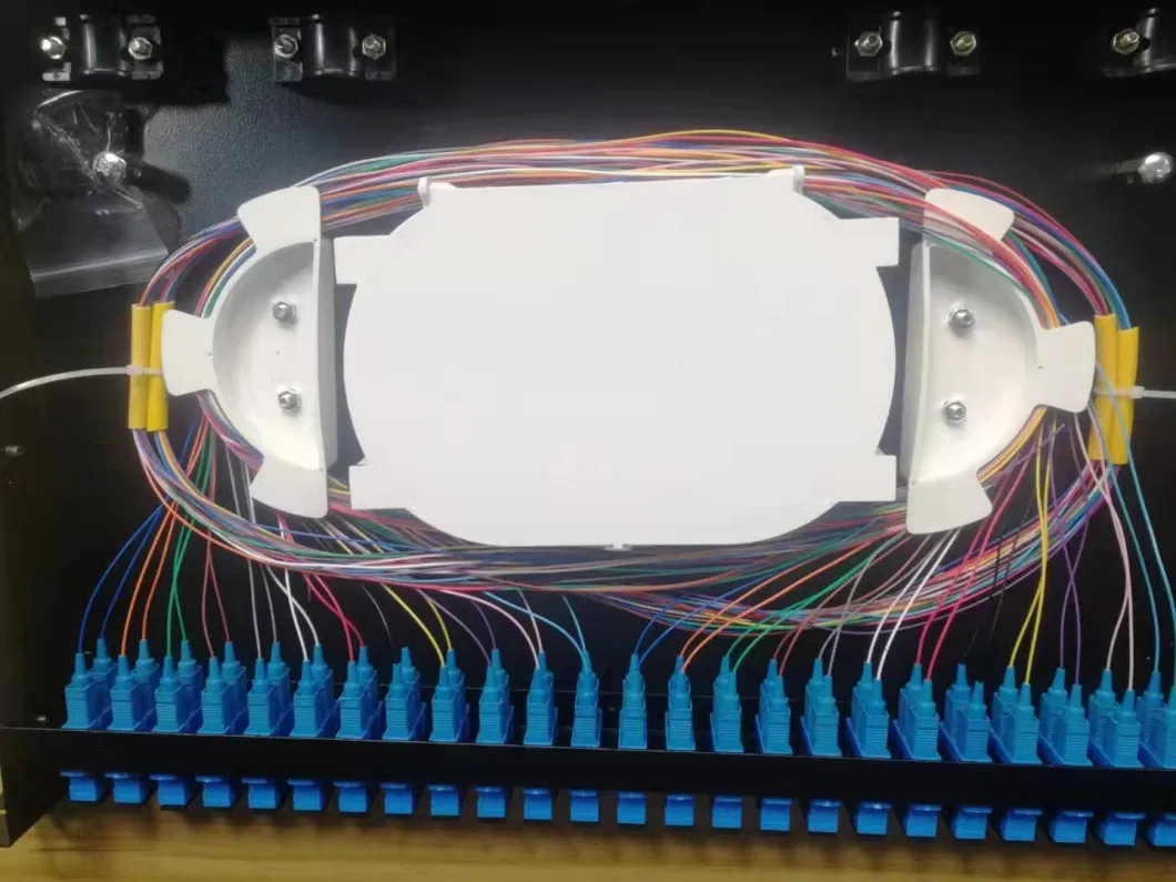 Rack Mounted 24 Core 12 Port Optical Fiber Terminal Distribution Junction Patch Panel Box