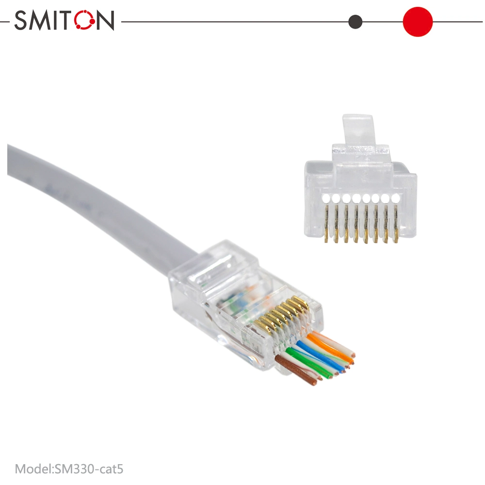 Ez RJ45 UTP RJ45 Connector Cat 6 5e Modular Plug 8p8c Ethernet Cat5e CAT6 RJ45 Plug RJ45 Pass Through Connector