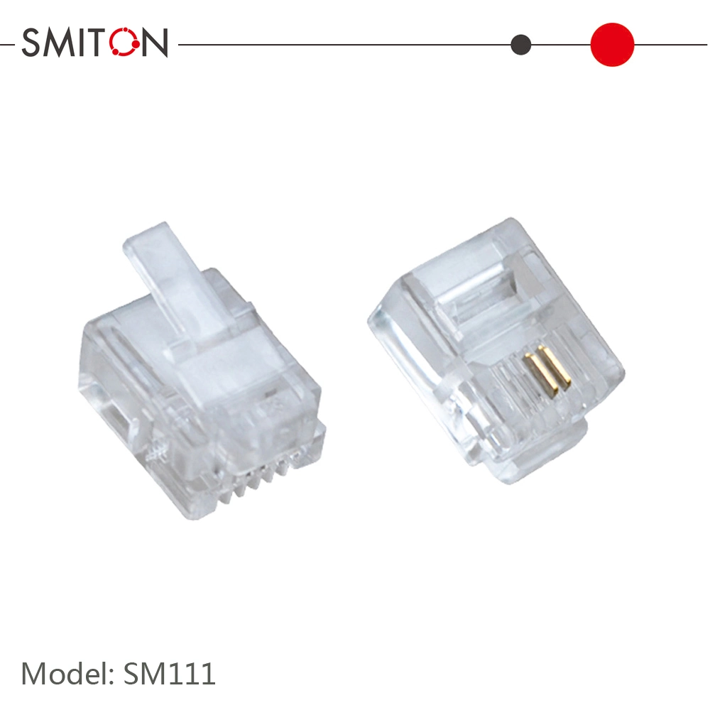 Gold Plated Telephone Plug UTP Type 6p2c Connector Rj11 Modular Plug