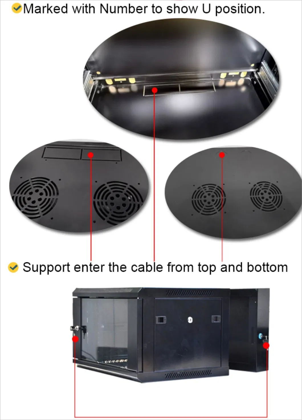 Gcabling 9u 19inch Network Cabinets 19&quot; DIY 450mm Depth Wall Mounted Rack Data Cabinet