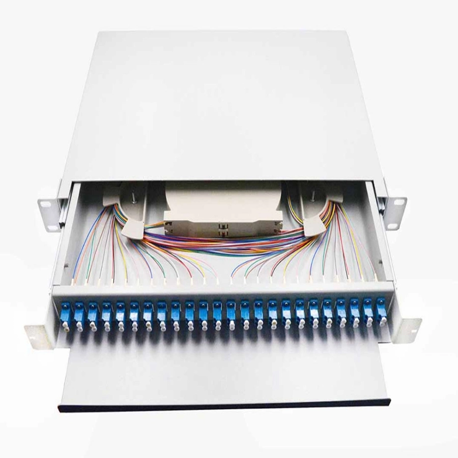 1u 19&prime;&prime; 12 24 Port Fiber Optic Cable Terminal Patch Panel Distribution Box