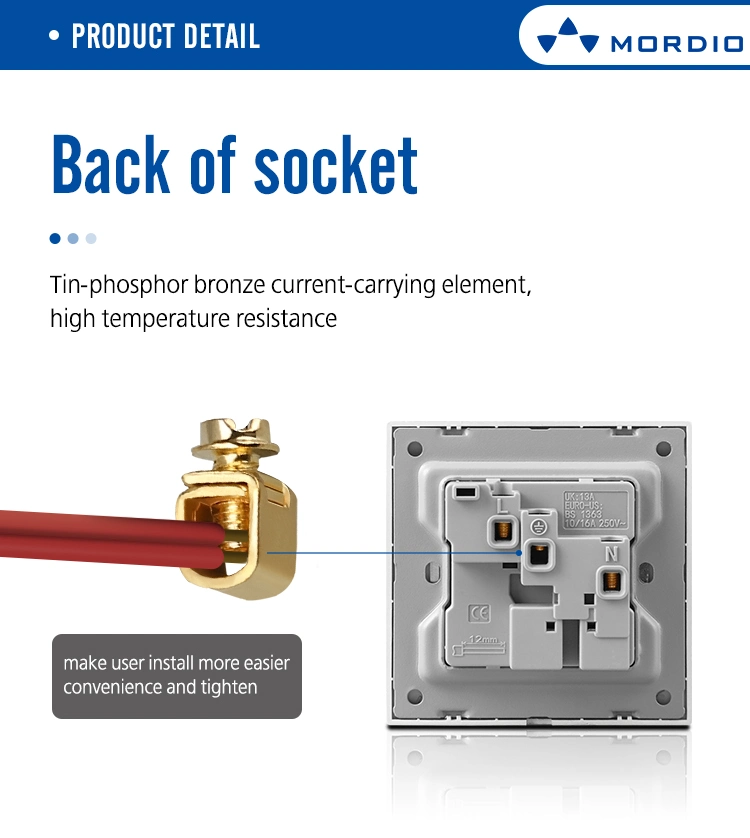 UK Standard Brushed Frame Full Series PC Panel Home Wall Switch