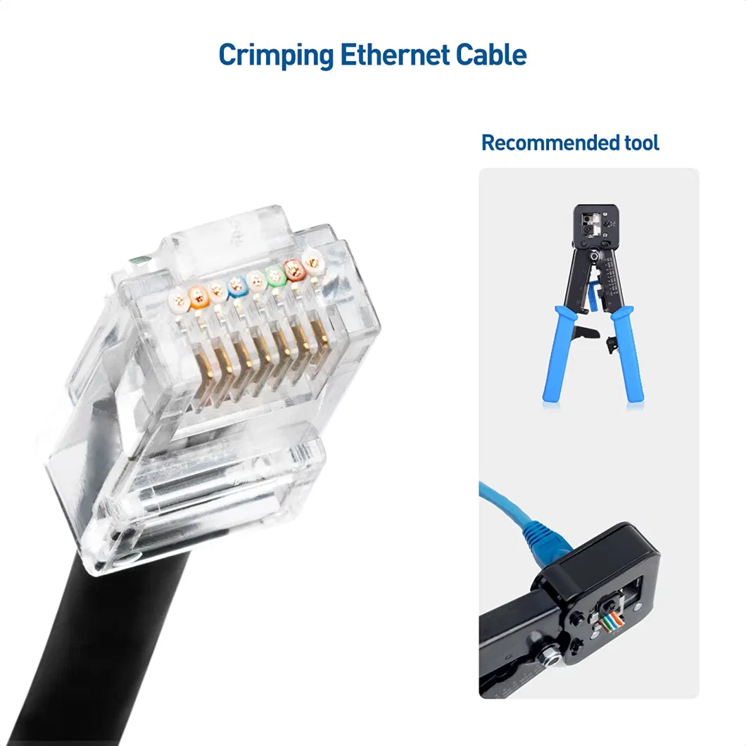 Cable Matters 100-Pack Cat 6 Pass Through RJ45 Connectors (Cat 6 Ends / CAT6 Connector / RJ45 Modular Plugs/Ethernet Plugs/Network Connectors)