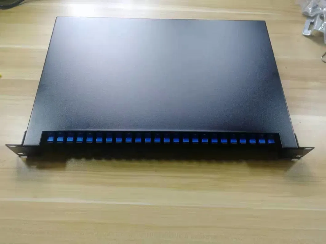 Rack Mounted 24 Core 12 Port Optical Fiber Terminal Distribution Junction Patch Panel Box