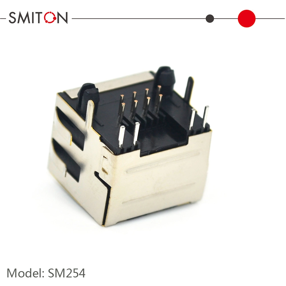 RJ45 Connector 8p8c Shielded 1 Port PCB Modular Ethernet RJ45 Jack