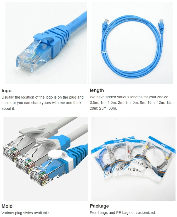 Cat5e UTP Pure Cooper Cable 4 Pairs 26AWG RJ45 1meter Patch Cord