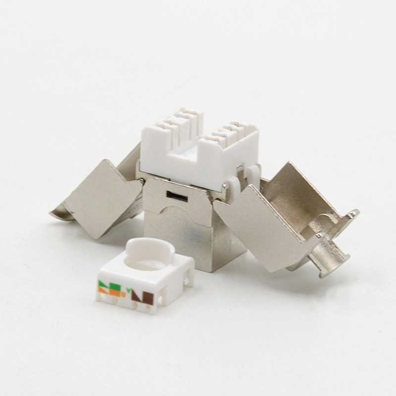 180 Degree RJ45 CAT6A Keystone Jack FTP Toolless Network Connector