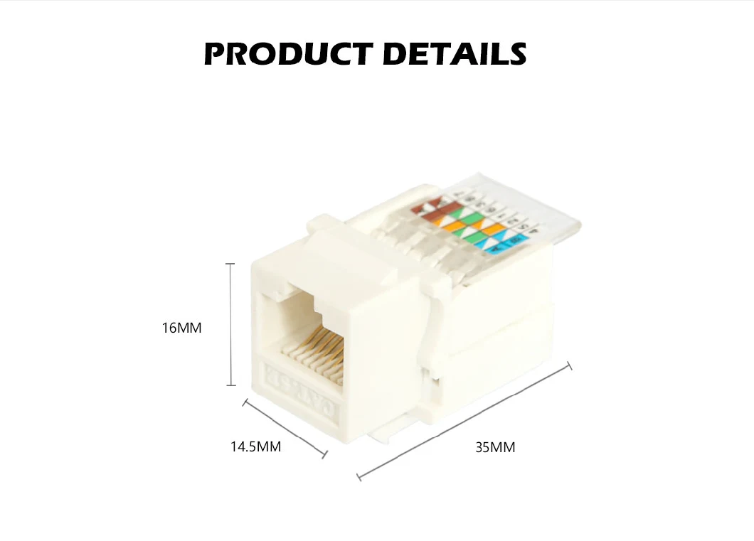 Cat5e RJ45 UTP Modular Toolless Module Connector Keystone Jack