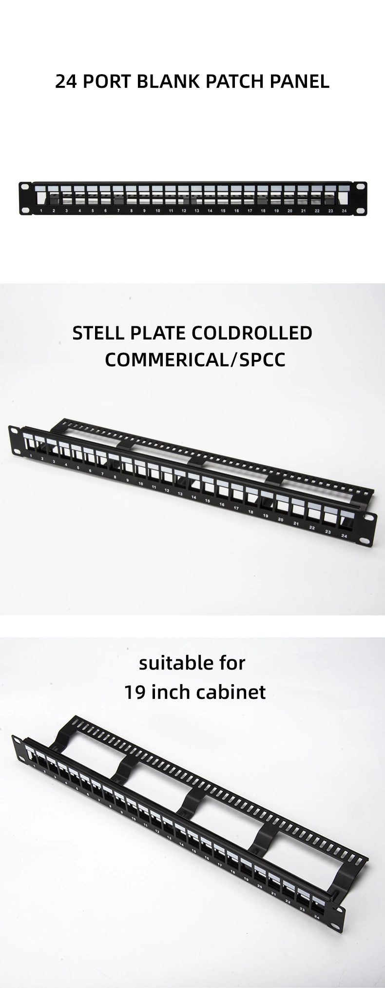 UTP Blank Patch Panel 24 Port up and Down for Keystone Jack