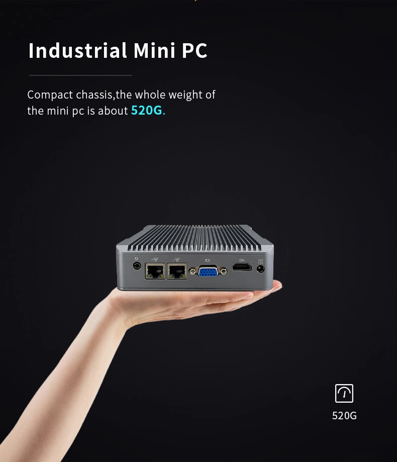 Senke 2 LAN Port RJ45 DDR4 4G SSD 128g N5100 Window 10/11 Portable X86 Industrial Fanless Mini PC 12V