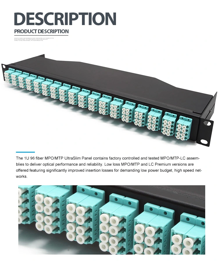 China Shenzhen 20 Years OEM Manufacturer Necero Offer Best Price 48 64 72 96 Port Fiber Optic Patch Panel