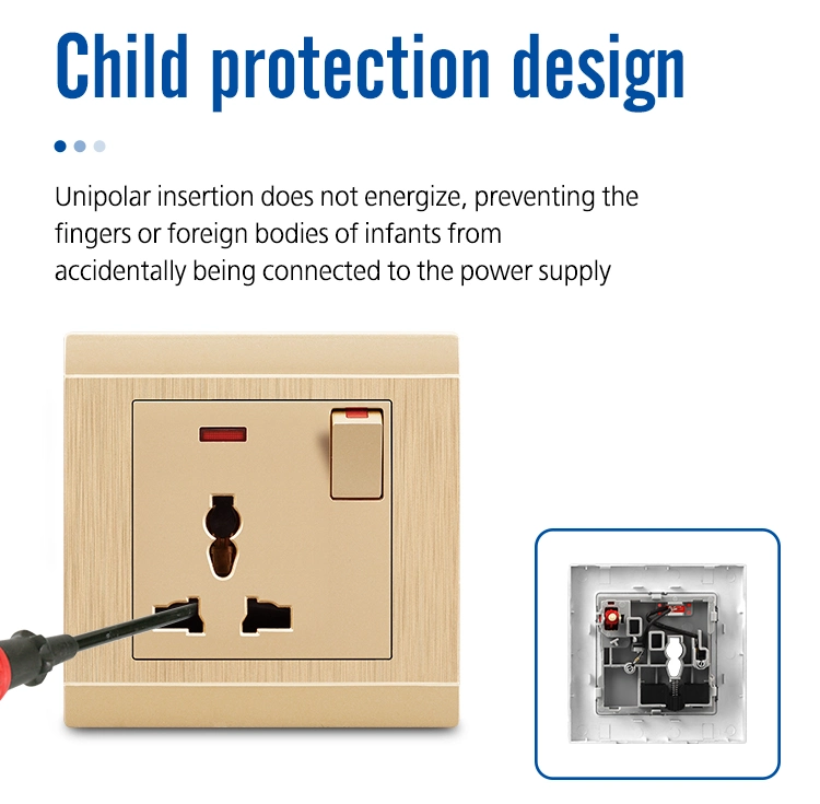 UK Standard Brushed Frame Full Series PC Panel Home Wall Switch