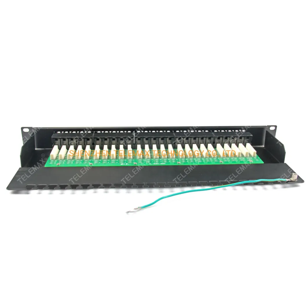 1u 19&prime;&prime; Cat. 3 RJ45 Telephone Patch Panel 50 Ports Data Voice Patch Panel