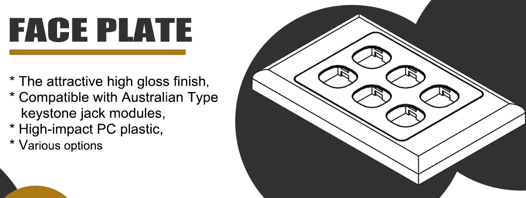 Australian Type RJ45/Rj11 Network Face Plate Wall Plate