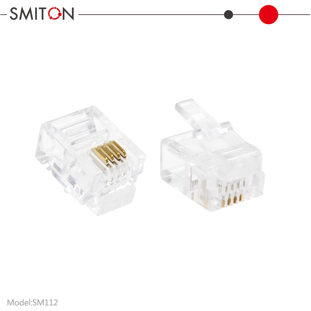 Cat3 Telephone Cable Plug Rj11 6p4c Modular Plug Phone Cable Connector