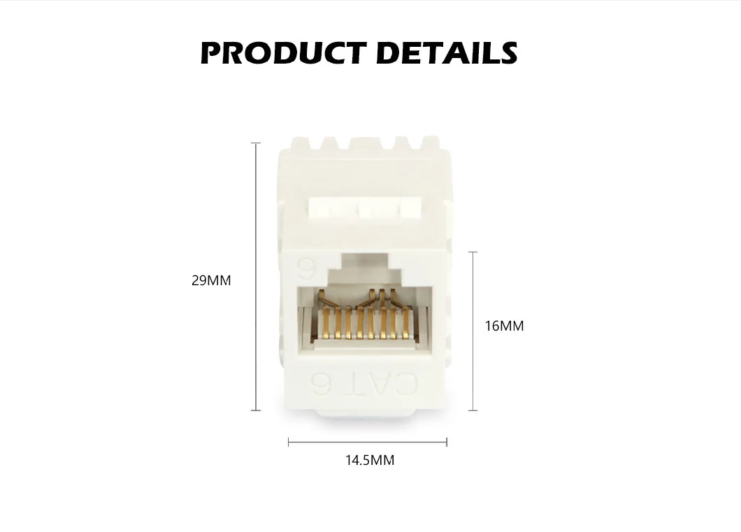 180degree Coloured Tool Less UTP CAT6 Keystone Jack