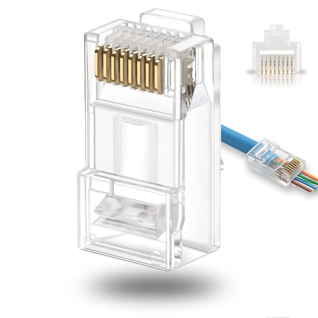 Cable Matters 100-Pack Cat 6 Pass Through RJ45 Connectors (Cat 6 Ends / CAT6 Connector / RJ45 Modular Plugs/Ethernet Plugs/Network Connectors)