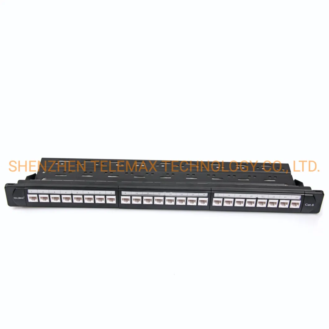 Cat 6 24 Port Fully UTP Loaded Patch Panel Including Cable Manager with Keystone Jacks Pre-Installed