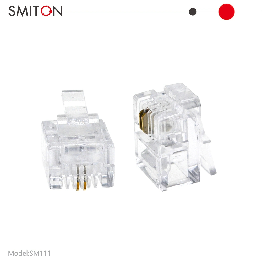 Gold Plated Telephone Plug UTP Type 6p2c Connector Rj11 Modular Plug