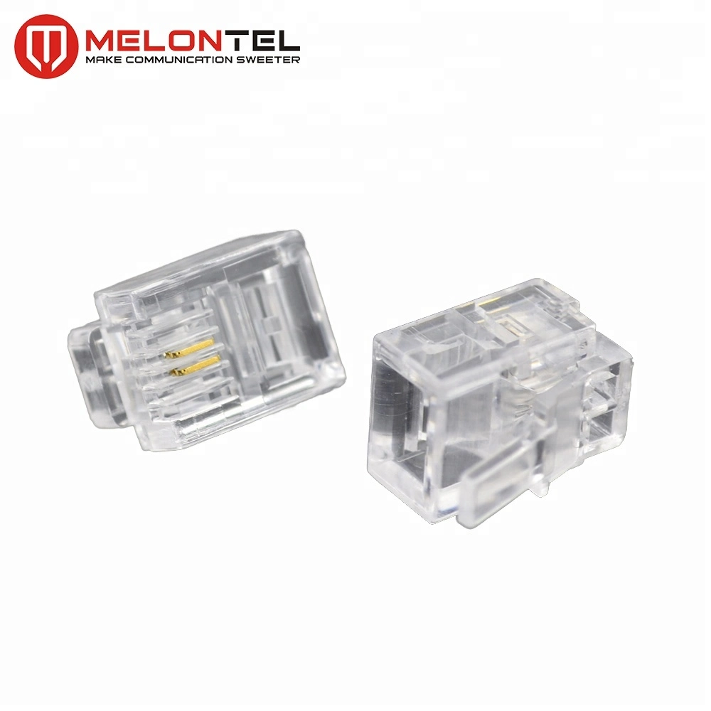 6p2c Cat. 3 Gold Plated Telephone Plug Rj11 Connector