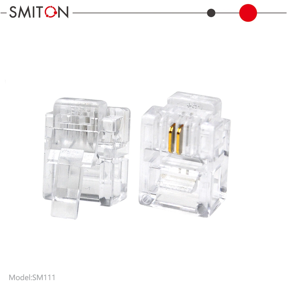 Gold Plated Telephone Plug UTP Type 6p2c Connector Rj11 Modular Plug